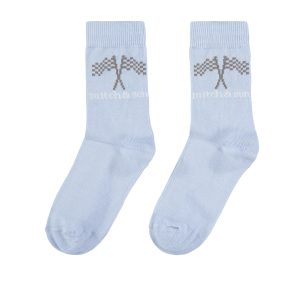 Mitch &amp; Son Boys Pair of Pale Blue And Grey &#039;ED&#039; Socks