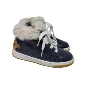 Shoo Pom Boys "Dude Yeti" Blue And White Boots With Yeti Applique