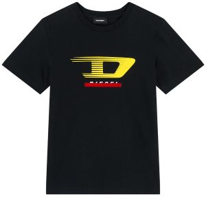 Diesel Black Cotton D Logo T-Shirt