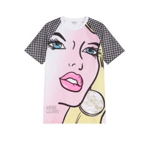 Guess White & Pink Face T-Shirt