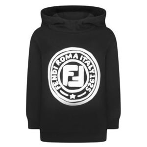 Fendi Black & White Logo Hooded Sweatshirt