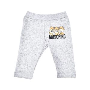 Moschino Baby Grey Three Bear Cotton Logo Jersey Joggers