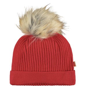 Mitch &amp; Son Boys Red &#039;Frankie&#039; Knitted Faux Fur Hat