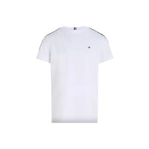 Tommy Hilfiger Boys White T-Shirt With Tape Logo Sleeve