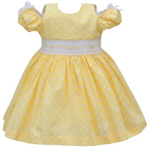 Pretty Originals Yellow & White Spot Dress