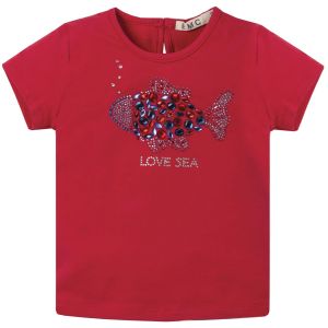 Everything Must Change Girls Red Fish Cotton T-Shirt