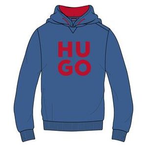 HUGO Boys Blue Cotton Hooded Sweatshirt