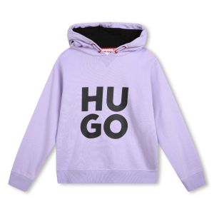 HUGO Kids Lilac Cotton Logo Hoodie