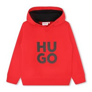 HUGO Kids Red Cotton Logo Hoodie