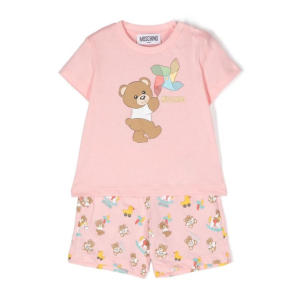 Moschino Baby Girl Pink Windmill T-Shirt And Shorts Set
