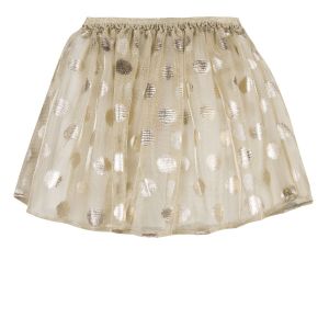 Lili Gaufrette Girls Gold Tulle Skirt