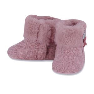 Mayoral Baby Pink Faux Fur Knit Boots