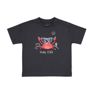 Mayoral Little Boys Navy Blue T-Shirt With Interactive Red Crab Print