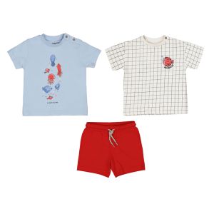 Mayoral Little Boys Three Piece Ocean T-Shirt And Short Set