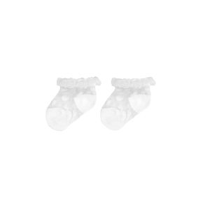 Mayoral Baby White Socks With Ruffle Hem And Love Heart Pattern