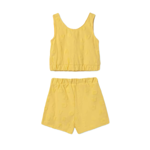Mayoral Girl&#039;s Yellow Top And Shorts Set