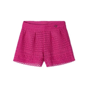 Mayoral Girls Pink Guipure Lace Shorts