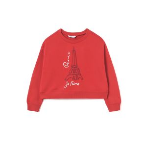 Mayoral Girls Red Jersey Paris Sweatshirt