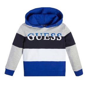 Guess Boys Blue, Black And White Striped Hoody