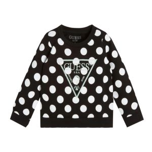 Guess Girls Black And White Spotty Jumper