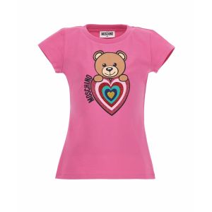 Moschino Girls Pink Teddy  Heart T-Shirt