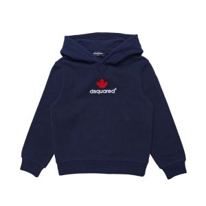 DSQUARED2 Blue Maple Leaf Logo Hooded Sweater