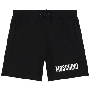 Moschino Boys NS White Logo Black Shorts