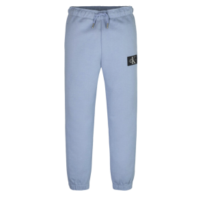 Calvin Klein Boys Pale Blue Textured Joggers With Logo Badge