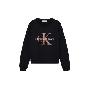 Calvin Klein Girls Black Relaxed Sweatshirt With Bronze Logo