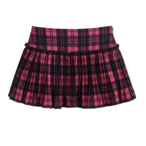 Il Gufo Girls Red & Black Tartan Skirt