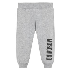 Moschino Baby Grey Cotton Logo Jersey Joggers