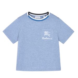 Burberry Boys Pale Blue Cotton T-Shirt