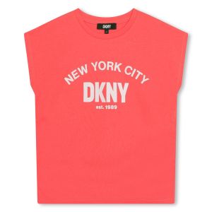 DKNY Girls Neon Orange Cotton T-Shirt
