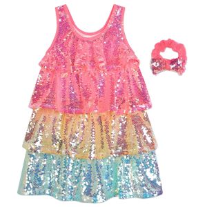 Billieblush Girls Shimmering Sequin Multi-Coloured Dress