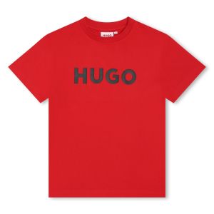 HUGO Boys NS 2024 Red Organic Cotton T-Shirt