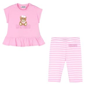 Girls Pink Sailor Teddy Bear Leggings Set