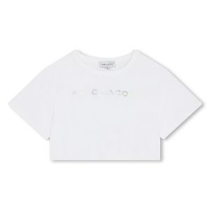 MARC JACOBS White Organic Cotton Silver Logo T-Shirt
