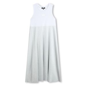 DKNY Girls Silver &amp; White 2-in-1 Dress