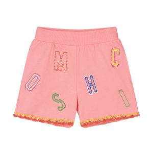 Moschino Girls Pink Jersey Embroidered Logo Shorts