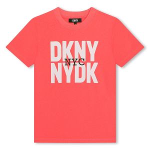 DKNY Neon SS24 Orange Cotton Jersey T-Shirt