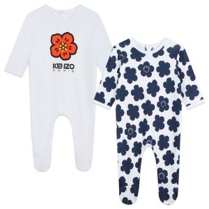 KENZO KIDS Boke Flower Cotton Babysuit (2 Pack)