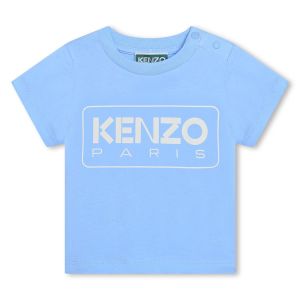 KENZO KIDS Baby Boys Pale Blue Cotton Kenzo Paris T-Shirt