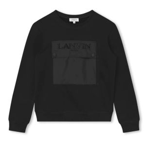 Lanvin Boys Black Cotton Pocket Sweatshirt