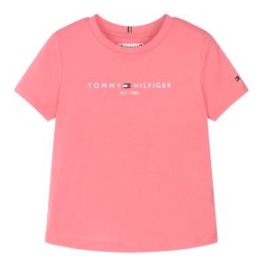 Tommy Hilfiger SS24 Girls Pink Cotton Logo T-Shirt