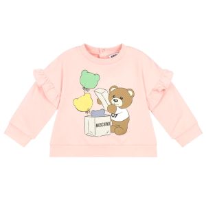 Moschino Baby Girls Sugar Pink Cotton Teddy Bear Sweatshirt