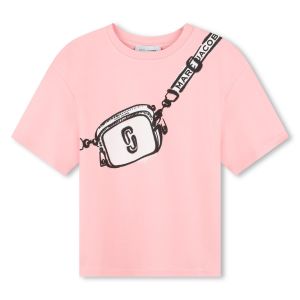 MARC JACOBS SS24 Girls Pink Snapshot Bag Cotton T-Shirt