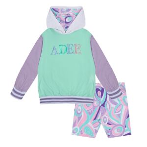 A&#039;Dee Popping Pastels &#039;Nellie&#039; Hooded Sweatshirt &amp; Cycling Short Set