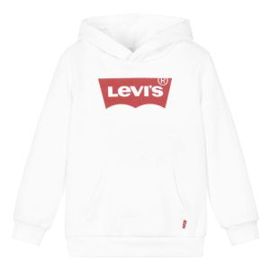 Levi&#039;s Boys White &amp; Red Logo Cotton Hoodie