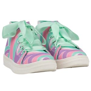 A Dee Girls Popping Pastels &#039;Jazzy&#039; High Top Trainers