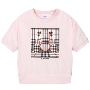 Burberry Girls Pink Box Bear Cotton T-Shirt